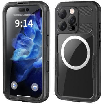Box Vodoodporni ovitek IP68 za iPhone 16 Pro, MagSafe, črn