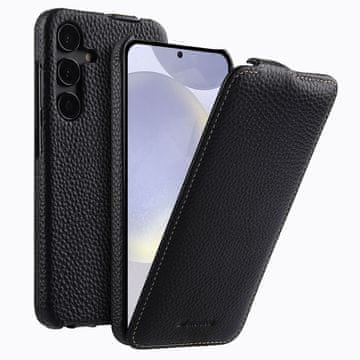 preklopni ovitek za Samsung Galaxy S24, usnjen, preklopni, črn