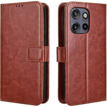 GS Ovitek denarnica Crazy Horse za Motorola Edge 50 Neo / Motorola ThinkPhone 25, rjav