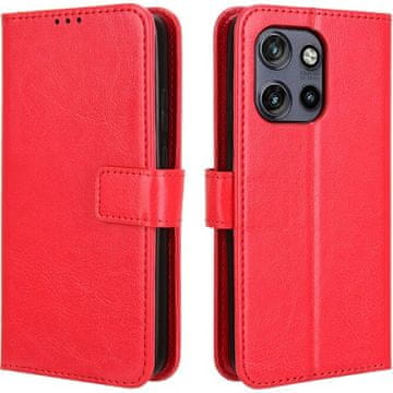 GS Ovitek za Motorola Edge 50 Neo / Motorola ThinkPhone 25, denarnica Crazy Horse, rdeča