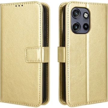 GS Ovitek za Motorola Edge 50 Neo / Motorola ThinkPhone 25, denarnica Crazy Horse, zlata
