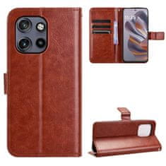 GS Ovitek denarnica Crazy Horse za Motorola Edge 50 Neo / Motorola ThinkPhone 25, rjav