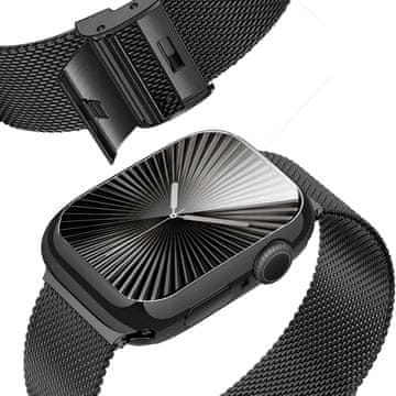 GS Zapestnica + ovitek z zaščitnim ovitko za Apple Watch 10/11 42 mm, črna