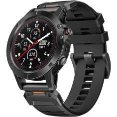 GS Silikonski pašček QuickFit za Garmin Fenix 26 mm, črne barve