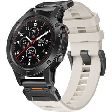 GS Silikonski pašček QuickFit za Garmin Fenix 26 mm, bež