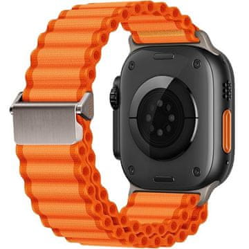 GS Najlonski pašček za Apple Watch 1/2/3/4/5/6/7/8/9/10/11/SE Ultra 1/2/3 42/44/45/46/49 mm, oranžen