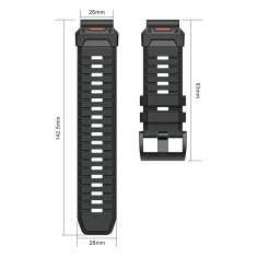 GS Silikonski pašček QuickFit za Garmin Fenix 26 mm, črne barve