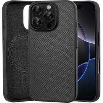 GS Ovitek za iPhone 16 Pro, prevleka iz aramidnih vlaken, črna