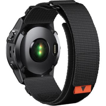 GS Najlonski pašček Quickfit za Garmin Fenix 5X/6X/6X PRO/7X, črne barve