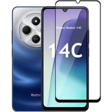 GS 3D kaljeno steklo za Xiaomi Redmi 14C / Xiaomi Poco C75, črn okvir