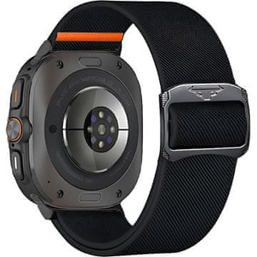 GS Najlonski pašček za Samsung Galaxy Watch Ultra 2/1, črne barve