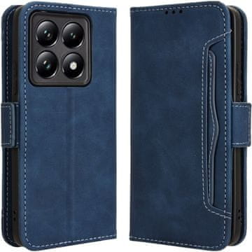 GS Ovitek s preklopnim ovitkom za Xiaomi 14T Pro, reža za kartico, temno moder