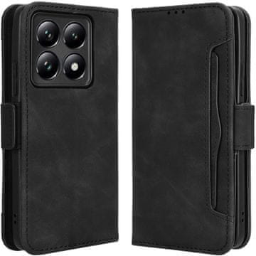 GS Preklopni ovitek za Xiaomi 14T Pro, reža za kartico, črn