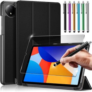 GS Ovitek za Xiaomi Redmi Pad SE 8.7" + kaljeno steklo + 6 pisal, Smartcase, črn