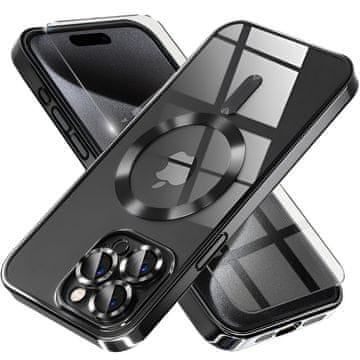 Overboard Ovitek za iPhone 15 Pro Max, Electro MagSafe, črn + zaščita za zaslon