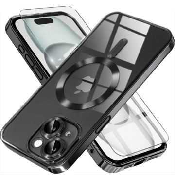 Overboard Ovitek za iPhone 15, Electro MagSafe, črn + zaščita za zaslon