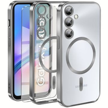 Overboard Ovitek za Samsung Galaxy A05s, Electro MagSafe, srebrn + zaščitno steklo za zaslon