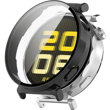 GS Ovitek 2 v 1 + kaljeno steklo za Huawei Watch GT 5 Pro 42 mm, črn