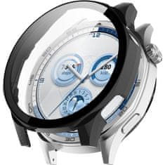GS Ovitek 2 v 1 + kaljeno steklo za Huawei Watch GT 5 46 mm, črn