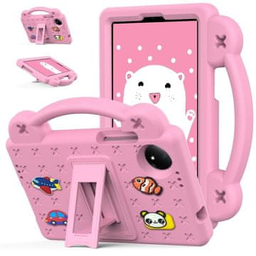 GS Ovitek za Xiaomi Redmi Pad SE 8.7", Cute Patterns, s stojalom, roza