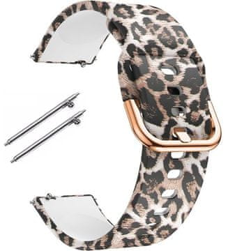 GS Univerzalni silikonski pašček 20 mm, rjav leopardji vzorec