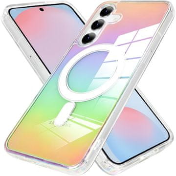 GS Ovitek za Samsung Galaxy S24 FE Fusion Hybrid za MagSafe, večbarven + zaščitno steklo 9H