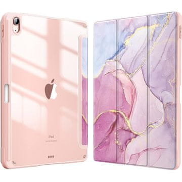 GS Ovitek za iPad 11" 2025 A16 (11. gen.) / iPad 10.9" 2022 (10. gen.), Smartcase Hybrid, z držalom za pisalo, marmorno roza