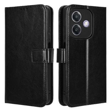 GS Preklopni ovitek za Oppo A40 / Oppo A40m, denarnica Crazy Horse, črna