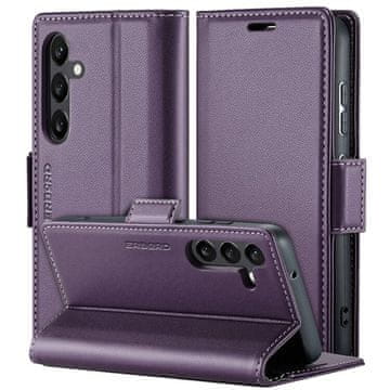 Overboard Ovitek za Samsung Galaxy A55, sijoč liči, preklopni ovitek denarnica, vijoličen