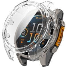 GS Ovitek 2 v 1 + kaljeno steklo za Garmin Fenix 8 43 mm, prozoren