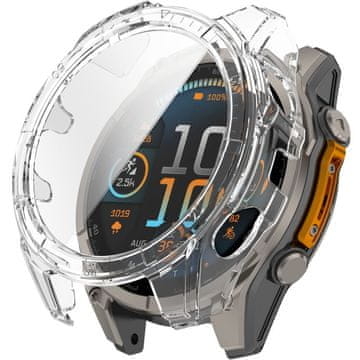 GS Ovitek 2 v 1 + kaljeno steklo za Garmin Fenix 8 43 mm, prozoren