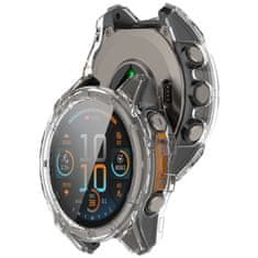 GS Ovitek 2 v 1 + kaljeno steklo za Garmin Fenix 8 43 mm, prozoren