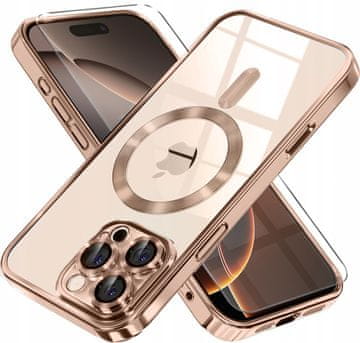 Overboard Ovitek za iPhone 16 Pro, Electro MagSafe, titanium puščavski + zaščitno steklo za zaslon