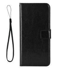 GS Ovitek denarnica Crazy Horse za OnePlus 13, črn