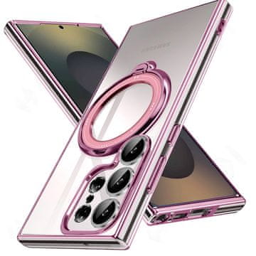 GS Magnetni ovitek za Samsung Galaxy S25 Ultra, za MagSafe, roza