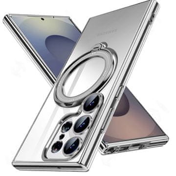 GS Magnetni ovitek za Samsung Galaxy S25 Ultra, za MagSafe, srebrn