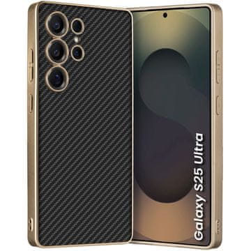 GKK Ovitek za Samsung Galaxy S25 Ultra, usnje , karbonsko črna