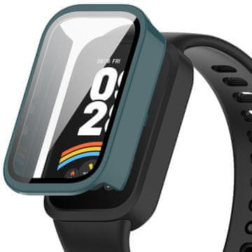 GS Ovitek 2 v 1 + kaljeno steklo za Xiaomi Smart Band 9 Active, zelen