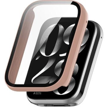 GS Ovitek 2 v 1 + kaljeno steklo za Xiaomi Smart Band 9 Pro, roza