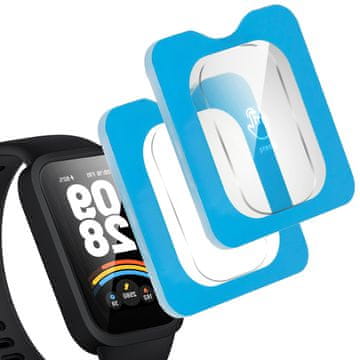 Overboard 2x kaljeno steklo za Xiaomi Smart Band 9 Active, z okvirjem za montažo