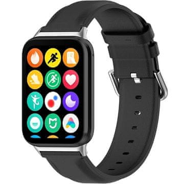 GS Usnjen pašček za Xiaomi Smart Band 8 Pro / Xiaomi Smart Band 9 Pro, črne barve