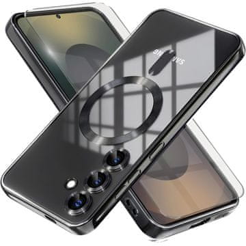 GS Ovitek za Samsung Galaxy S25+ Plus, Electro MagSafe, črn + zaščitno steklo za zaslon