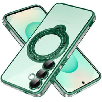 GS Magnetni ovitek za Samsung Galaxy S25+ Plus, za MagSafe, zelen