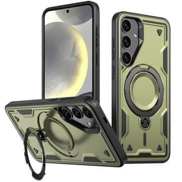 GS Ovitek za Samsung Galaxy S25+ Plus, vojaški MagSafe, zelen