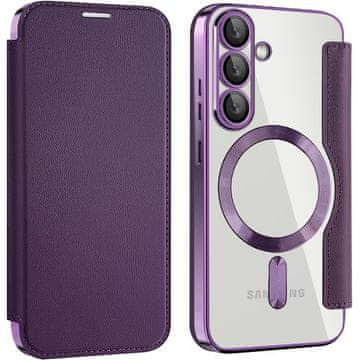 GS Ovitek za Samsung Galaxy S25+ Plus, RFID denarnica MagSafe z zaščito kamere, vijolična