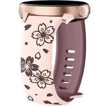 GS Univerzalni silikonski pašček 20 mm, Sakura, roza / vijolična