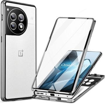 GS Ovitek za OnePlus 13, magnetno dvojno steklo, srebrn
