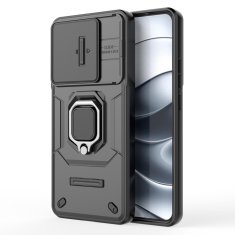 Overboard Ovitek za Xiaomi Redmi Note 14 5G, stojalo za kamero, črn + 9H steklo