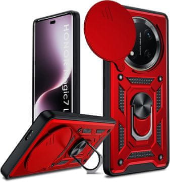 GS Oklepni ovitek za Honor Magic 7 Lite, CamShield Slide, rdeč