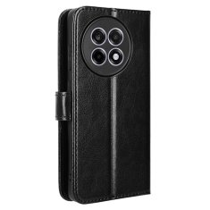 GS Ovitek denarnica Crazy Horse za OnePlus 13R, črn